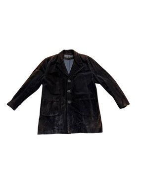 Rare Authentic 90s Chrome Hearts Brown Suede Leather Coat Made in USA XL